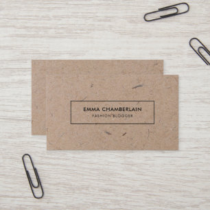 Carte De Visite Papier rustique minimaliste moderne