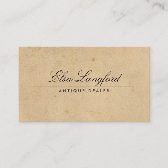 Carte de visite PAPIER VINTAGE ÉLÉGANT (Devant)