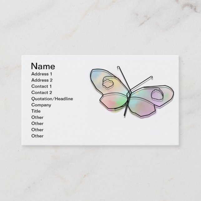 Carte De Visite Papillon (Devant)