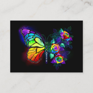 Carte De Visite Papillon arc-en-ciel