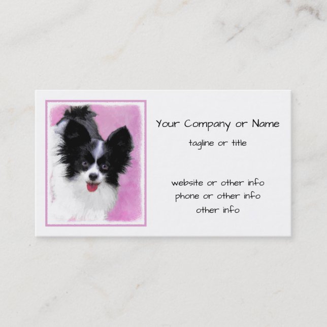 Carte De Visite Papillon (blanc et noir) Peinture - Chien Art (Devant)
