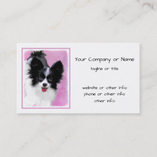Carte De Visite Papillon (blanc et noir) Peinture - Dog Art