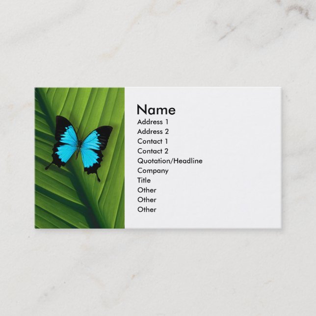 Carte De Visite Papillon bleu (Devant)