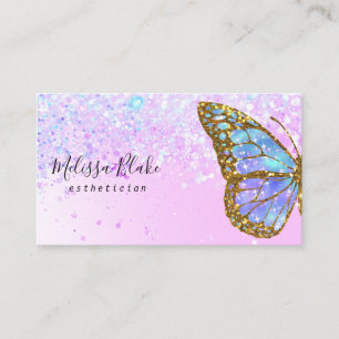 carte de visite papillon bleu