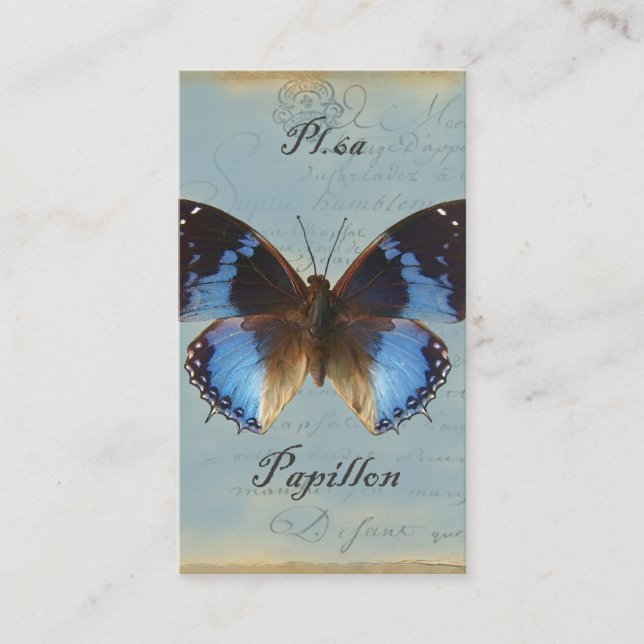 Carte De Visite Papillon bleu (Devant)