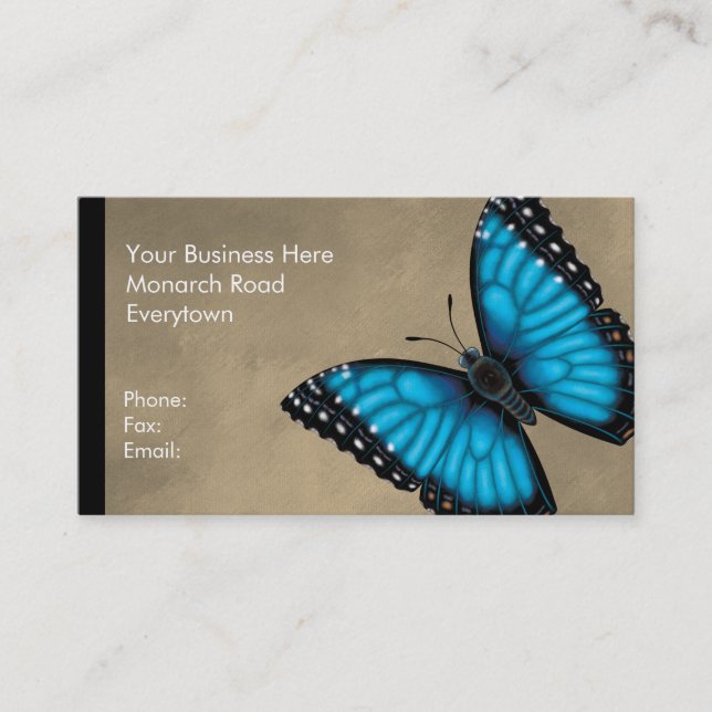 Carte De Visite Papillon bleu de Morpho dorsal et ventral (Devant)
