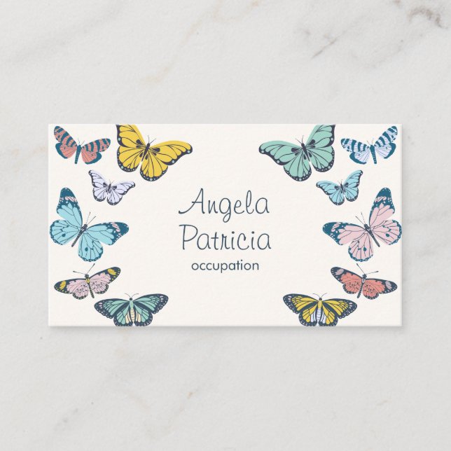 Carte De Visite Papillon coloré (Devant)