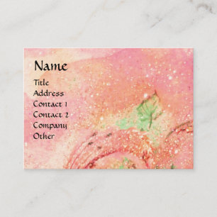 CARTE DE VISITE PAPILLON DANS LES ÉTINCELLES FUCHSIA ROSES D'OR