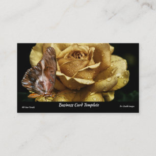 Carte De Visite Papillon de chien Rose d'or