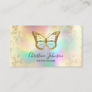 Carte De Visite papillon de parties scintillant faux or