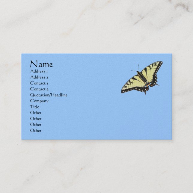 Carte De Visite Papillon de queue de tigre (Devant)