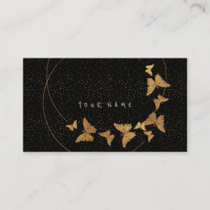 Carte De Visite Papillon d'or VIP de confettis de parties