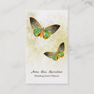 Carte De Visite *~* Papillon doré doré blanc doré