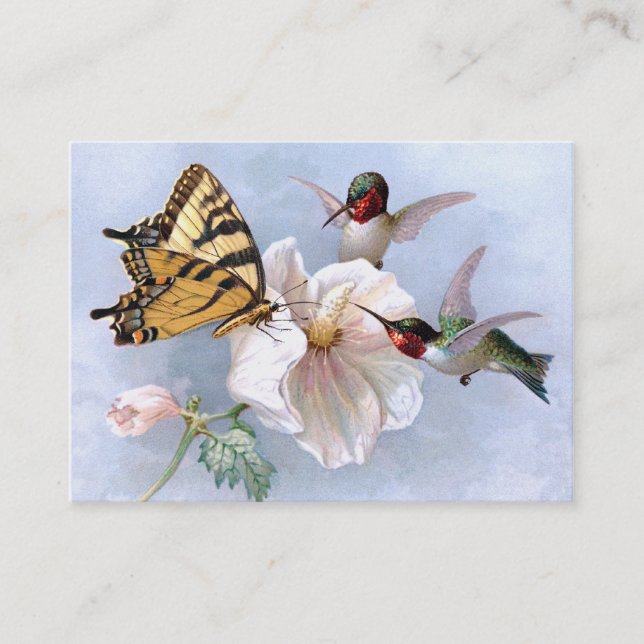 Carte De Visite Papillon et colibris (Devant)