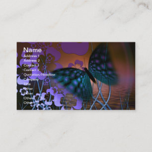 Carte De Visite Papillon et fleurs