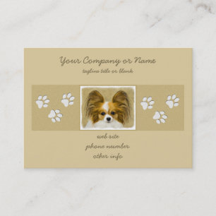 Carte De Visite Papillon (Hound Tri) Peinture - Art Chien original