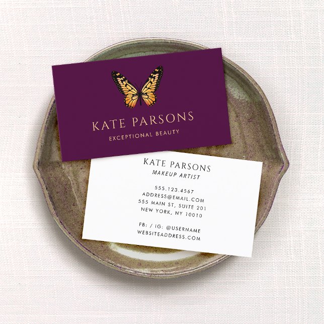 Carte De Visite Papillon monarque Bourgogne (Créateur téléchargé)