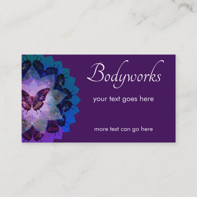 Carte De Visite Papillon Nebula Mandala | Violet (Devant)