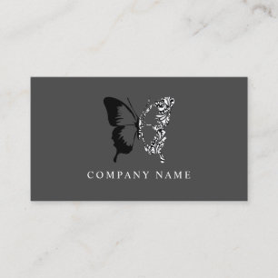 Carte De Visite Papillon noir et blanc Motif
