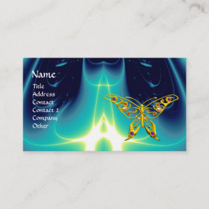 Carte De Visite PAPILLON/ONDES LUMINEUSES HYPER, bleu d'Aqua,