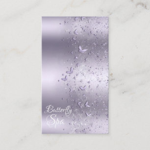 Carte De Visite Papillon Papillotement Paillettes Reflet Lilas
