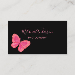 Carte de visite papillon rose