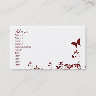 Carte De Visite Papillon rouge