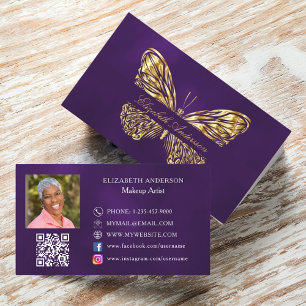 Carte De Visite Papillon rouge or QR code photo
