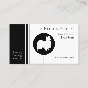 Carte De Visite Papillon Silhouette moderne noir blanc