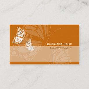 Carte De Visite Papillon sur simple moderne élégant orange brûl