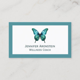 Carte De Visite Papillon Turquoise élégant moderne