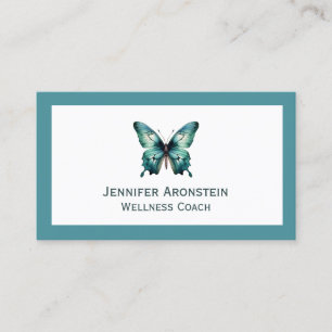 Carte De Visite Papillon Turquoise élégant moderne