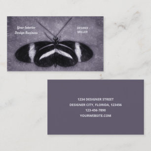Carte De Visite Papillon Vintage Antique Purple Concepteur intérie
