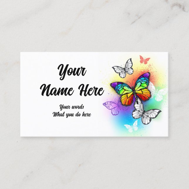 Carte De Visite Papillons arc-en-ciel Morpho et monarques (Devant)