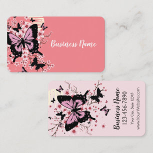 Carte De Visite Papillons aux fleurs de cerisier