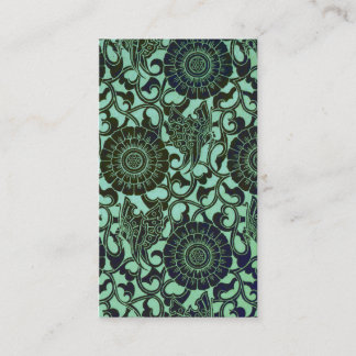 Carte De Visite Papillons de Nouveau en vert de mer