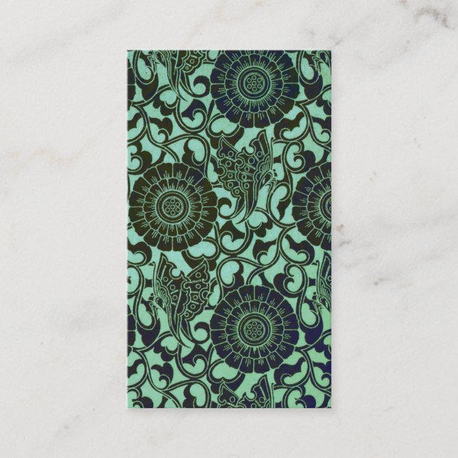 Carte De Visite Papillons de Nouveau en vert de mer (Devant)