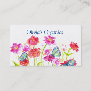 Carte De Visite Papillons Fleur sauvage Red Poppy