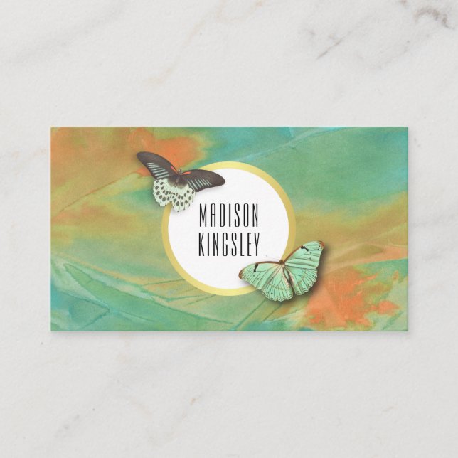 Carte De Visite Papillons vintages et Artistique moderne Abstrait (Devant)