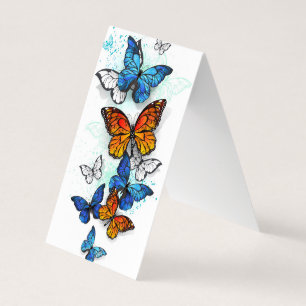 Carte De Visite Papillons volants Morpho et Monarch