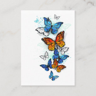 Carte De Visite Papillons volants Morpho et Monarch
