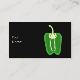 Carte De Visite Paprika Vert. Réduit de moitié