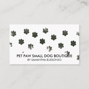 Carte De Visite Paquet de chat de chien vert simple aquarelle