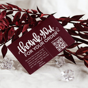 Carte De Visite Paquet Merci client Insérer un coupon de code QR