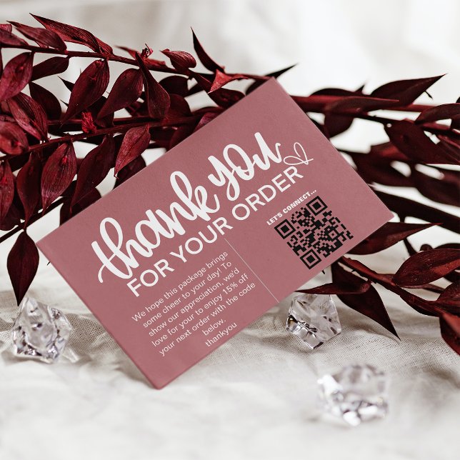 Carte De Visite Paquet Merci client Insérer un coupon de code QR (Créateur téléchargé)