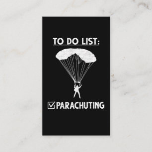 Carte De Visite Parachute Skydiver Célébration Adrénaline Lover