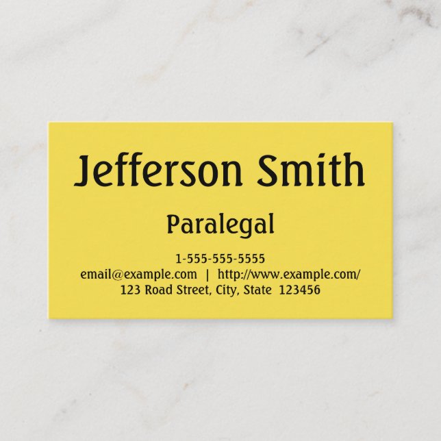 Carte de visite parajuridique minimal et élémentai (Devant)