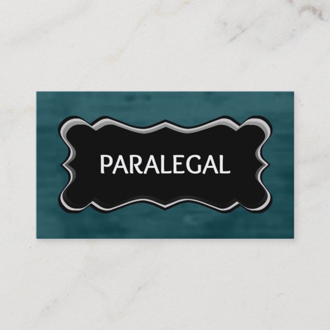 Carte De Visite Paralegal Élégant Nom Plaque (Devant)