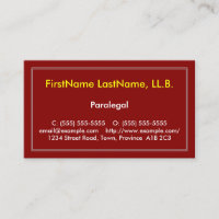 Carte de visite paralégal Red & Eyecatching