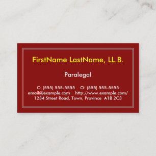 Carte de visite paralégal Red & Eyecatching
